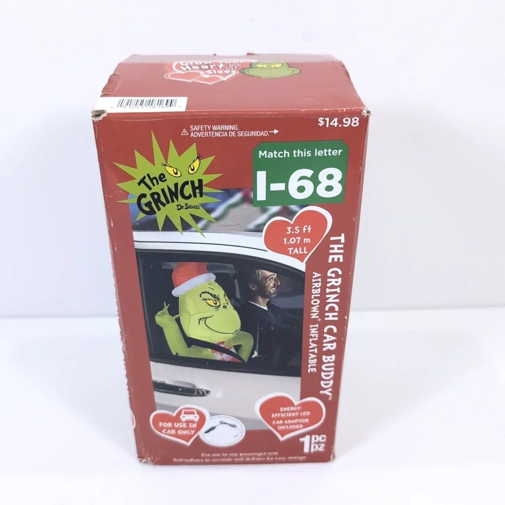 The Grinch Car Buddy Airblown Inflatable 12v Vehicle Dr Seuss 3.5 ft Gemmy